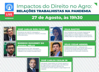Relações trabalhistas no agro durante a pandemia é tema de live