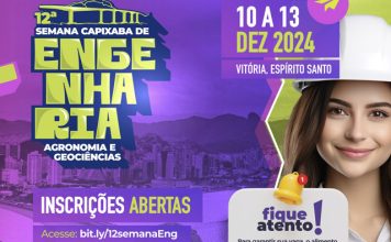 Estão abertas as inscrições para a 12ª Semana da Engenharia, Agronomia e Geociências do ES